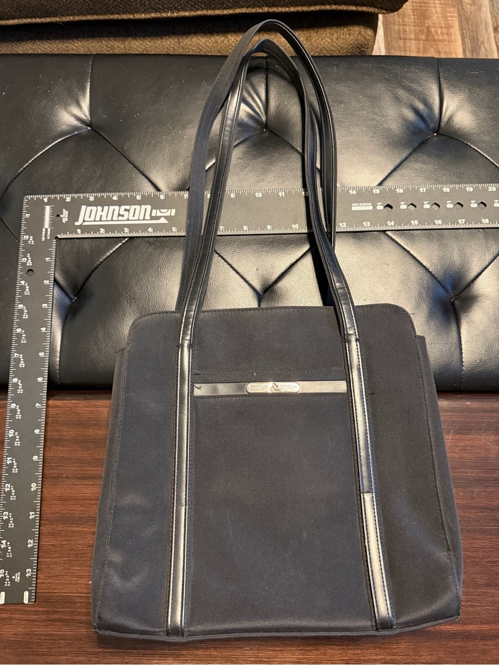 Black Women's Tote Bag with Double Shoulder Straps